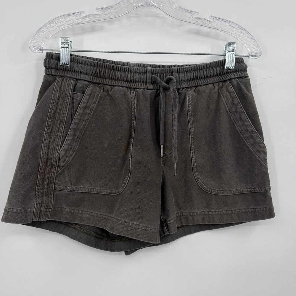 Athleta Shorts Womens 4 Gray Farallon French Terry Drawstring Elastic Waist